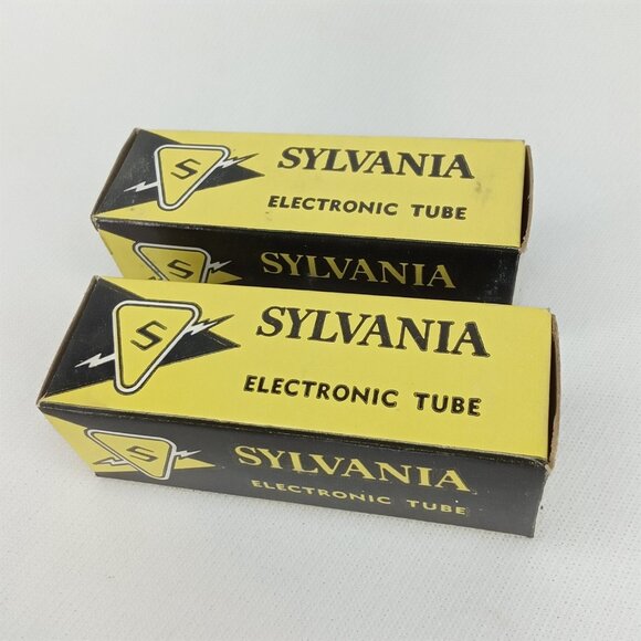 WWII Era Electronic Tube With Box Set Of 2 Sylvania Model 5ES8 NOS NIB 1940s - Picture 9 of 11